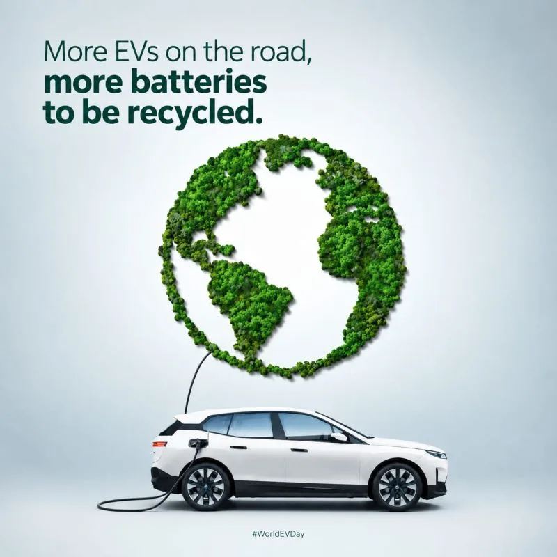 ReBAT World EV Day graphic marking 20 million+ EVs sold globally in 2025.